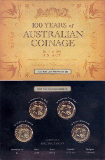 2010 Australia $1 (100 Years Coinage-CBMS) - Click Image to Close